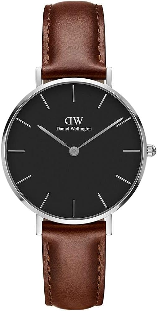  Shop Authentic Daniel Wellington Classic Petite St Mawes Black Dial Brown Leather Strap Watch For Women - DW00100181 - Luxxuri