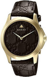  Shop Authentic Gucci G Timeless Quartz Brown Dial Brown Leather Strap Watch for Men - YA1264035 - Luxxuri