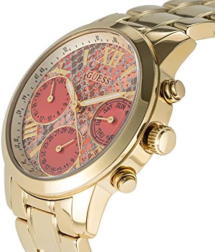  Shop Authentic Guess Mini Sunrise Quartz Analog Orange Dial Gold Steel Strap Watch For Women - W0448L7 - Luxxuri