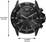  Shop Authentic Emporio Armani Diver Chronograph Black Dial Black Steel Strap Watch For Men - AR11363 - Luxxuri