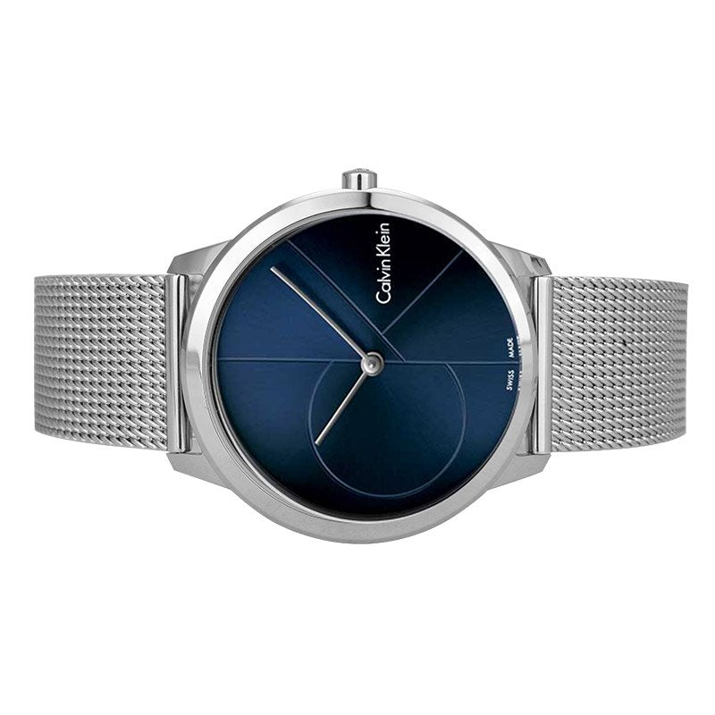 Shop Authentic Calvin Klein Minimal Blue Dial Silver Mesh Bracelet Watch for Women - K3M2212N - Luxxuri