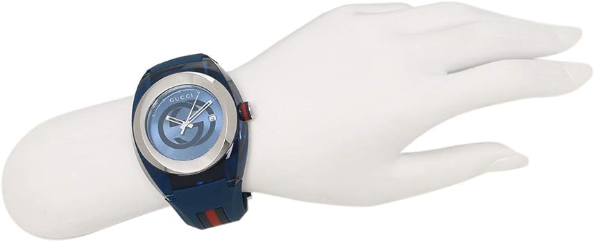  Shop Authentic Gucci Sync XXL Quartz Blue Dial Blue Rubber Strap Watch For Men - YA137104 - Luxxuri