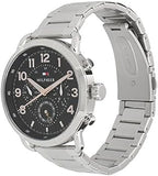  Shop Authentic Tommy Hilfiger Briggs Chronograph Black Dial Silver Steel Strap Watch for Men - 1791422 - Luxxuri