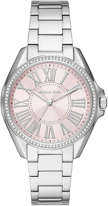  Shop Authentic Michael Kors Kacie Three Hand Pink Dial Silver Steel Strap Watch for Women - MK6929 - Luxxuri