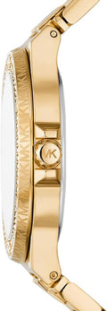  Shop Authentic Michael Kors Lennox Three-Hand Gold Dial Gold Steel Strap Watch For Women - MK7339 - Luxxuri