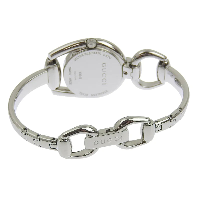  Shop Authentic Gucci Horsebit Collection Diamonds Mother of Pearl White Dial Silver Steel Strap Watch For Women - YA139504 - Luxxuri