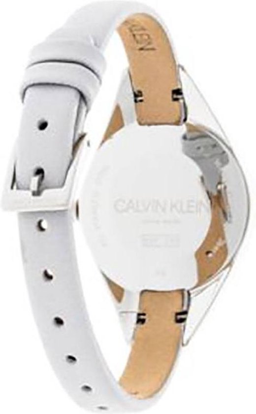  Shop Authentic Calvin Klein Rebel White Dial White Leather Strap Watch for Women - K8P231L6 - Luxxuri