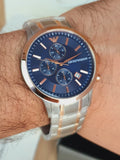  Shop Authentic Emporio Armani Renato Chronograph Blue Dial Two Tone Steel Strap Watch For Men - AR80025 - Luxxuri