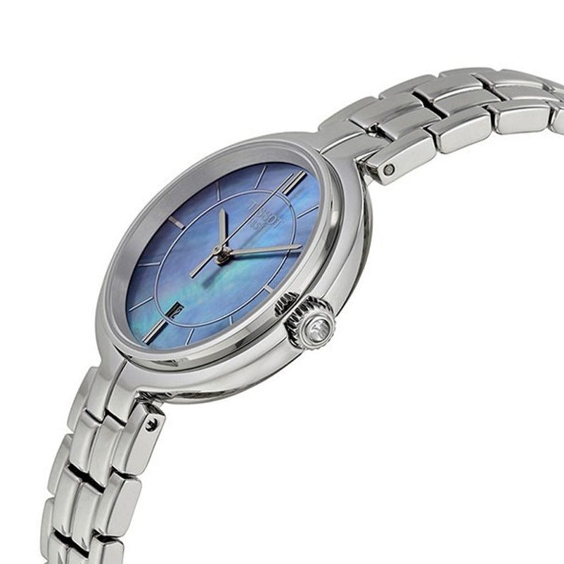  Shop Authentic Tissot T Lady Flamingo Mother of Pearl Blue Dial Silver Steel Strap Watch For Women - T094.210.11.121.00 - Luxxuri