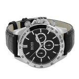  Shop Authentic Hugo Boss Ikon Black Dial Black Leather Strap Watch for Men - 1513178 - Luxxuri