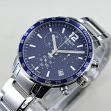  Shop Authentic Tissot Quickster Chronograph Blue Dial Watch For Men - T095.417.11.047.00 - Luxxuri