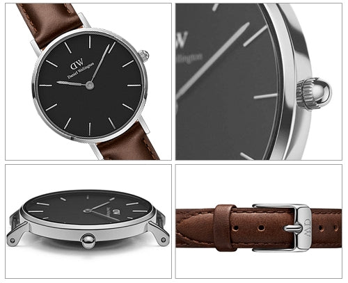  Shop Authentic Daniel Wellington Classic Petite Bristol Black Dial Brown Leather Strap Watch For Women - DW00100233 - Luxxuri