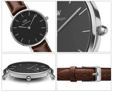  Shop Authentic Daniel Wellington Classic Petite Bristol Black Dial Brown Leather Strap Watch For Women - DW00100233 - Luxxuri