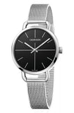  Shop Authentic Calvin Klein Even Black Dial Silver Mesh Bracelet Watch for Women - K7B23121 - Luxxuri