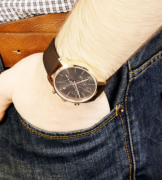  Shop Authentic Calvin Klein City Chronograph Grey Dial Brown Leather Strap Watch for Men - K2G276G3 - Luxxuri
