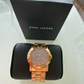  Shop Authentic Marc Jacobs Amy Mother of Pearl Black Dial Rose Gold Steel Strap Watch for Women - MBM8610 - Luxxuri