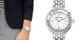  Shop Authentic Swarovski Lovely Crystals Mini White Dial Silver Steel Strap Watch for Women - 5242901 - Luxxuri