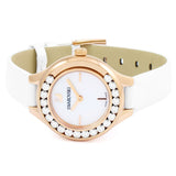  Shop Authentic Swarovski Lovely Crystals Mother of Pearl Dial White Leather Strap Watch for Women - 5242904 - Luxxuri