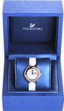  Shop Authentic Swarovski Lovely Crystals Mother of Pearl Dial White Leather Strap Watch for Women - 5242904 - Luxxuri