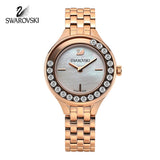  Shop Authentic Swarovski Lovely Crystals Mother of Pearl Dial Rose Gold Steel Strap Watch for Women - 5261496 - Luxxuri