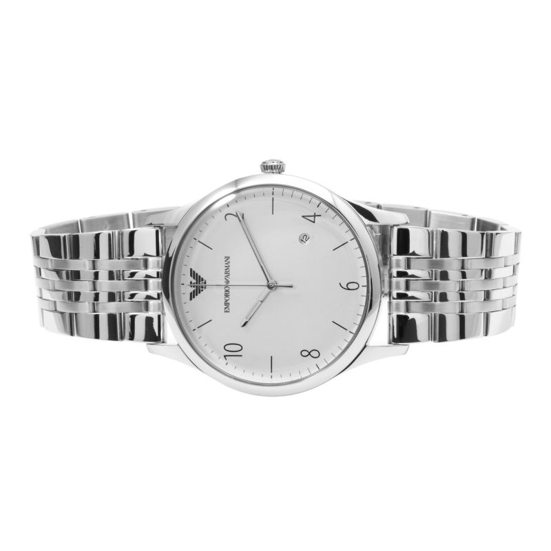 Shop Authentic Emporio Armani Classic Silver Dial Silver Steel Strap Watch For Men - AR1867 - Luxxuri
