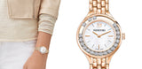  Shop Authentic Swarovski Lovely Crystals Mother of Pearl Dial Rose Gold Steel Strap Watch for Women - 5261496 - Luxxuri