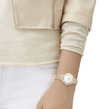  Shop Authentic Swarovski Lovely Crystals Mother of Pearl Dial Rose Gold Steel Strap Watch for Women - 5261496 - Luxxuri