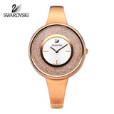  Shop Authentic Swarovski Crystalline Bracelet White Dial Rose Gold Steel Strap Watch for Women - 5269250 - Luxxuri