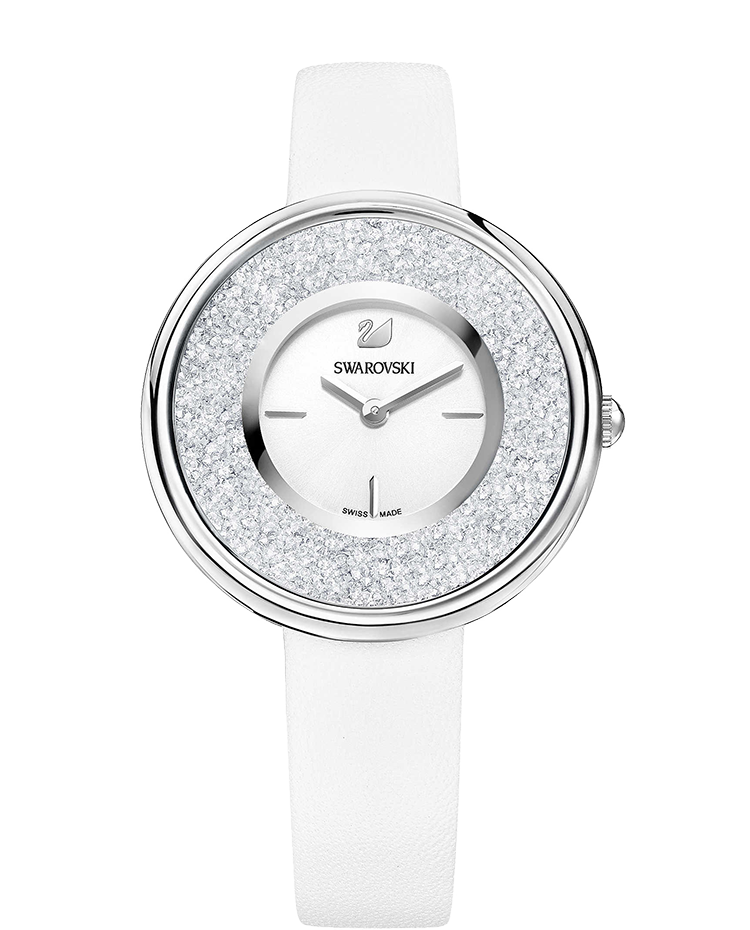  Shop Authentic Swarovski Crystalline Pure White Dial White Leather Strap Watch for Women - 5275046 - Luxxuri