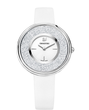  Shop Authentic Swarovski Crystalline Pure White Dial White Leather Strap Watch for Women - 5275046 - Luxxuri
