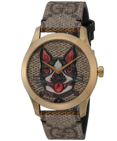  Shop Authentic Gucci G-Timeless Brown Dial Brown Leather Strap Unisex Watch - YA1264057 - Luxxuri