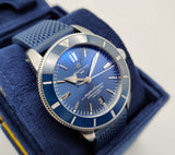  Shop Authentic Breitling Superocean Heritage II B20 44mm Blue Dial Blue Rubber Strap Mens Watch - AB2030161C1S1 - Luxxuri