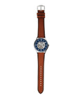  Shop Authentic Fossil Forrester Luggage Automatic Skeleton Blue Dial Brown Leather Strap Watch for Men - ME3179 - Luxxuri