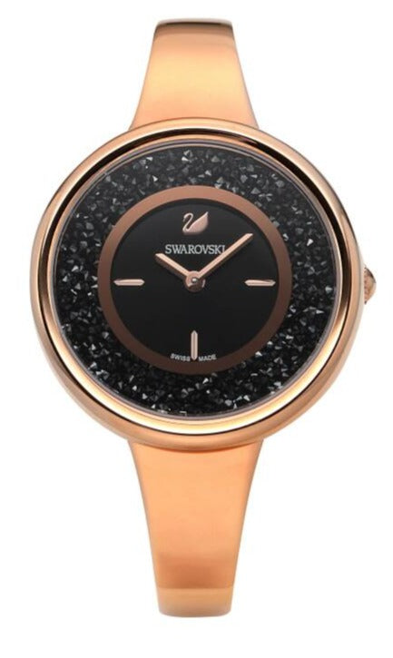  Shop Authentic Swarovski Crystalline Pure Black Dial Rose Gold Steel Strap Watch for Women - 5295334 - Luxxuri