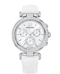  Shop Authentic Swarovski Era Journey Silver Dial White Leather Strap Watch for Women - 5295346 - Luxxuri