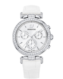  Shop Authentic Swarovski Era Journey Silver Dial White Leather Strap Watch for Women - 5295346 - Luxxuri