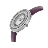  Shop Authentic Swarovski Crystalline Silver Dial Purple Leather Strap Watch for Women - 5295355 - Luxxuri
