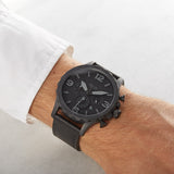  Shop Authentic Fossil Nate Chronograph Black Dial Black Leather Strap Watch for Men - JR1354 - Luxxuri