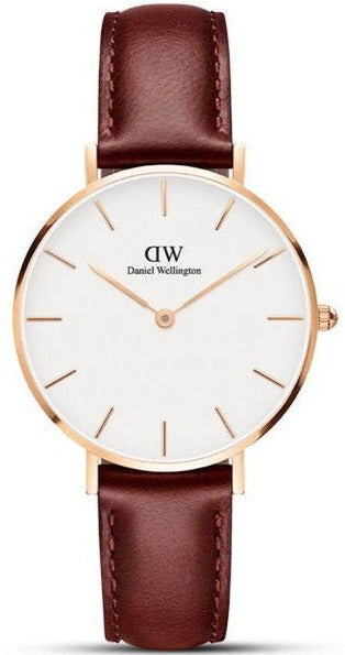  Shop Authentic Daniel Wellington Petite St Mawes White Dial Brown Leather Strap Watch For Women - DW00100175 - Luxxuri