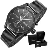  Shop Authentic Hugo Boss Associate Black Dial Black Mesh Bracelet Watch for Men - 1513769 - Luxxuri