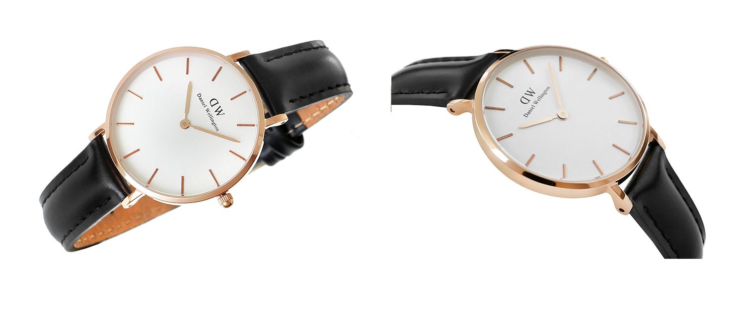  Shop Authentic Daniel Wellington Petite Sheffield White Dial Black Leather Strap Watch For Women - DW00100174 - Luxxuri