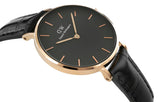  Shop Authentic Daniel Wellington Classic Petite Reading Black Dial Black Leather Strap Watch For Women - DW00100167 - Luxxuri