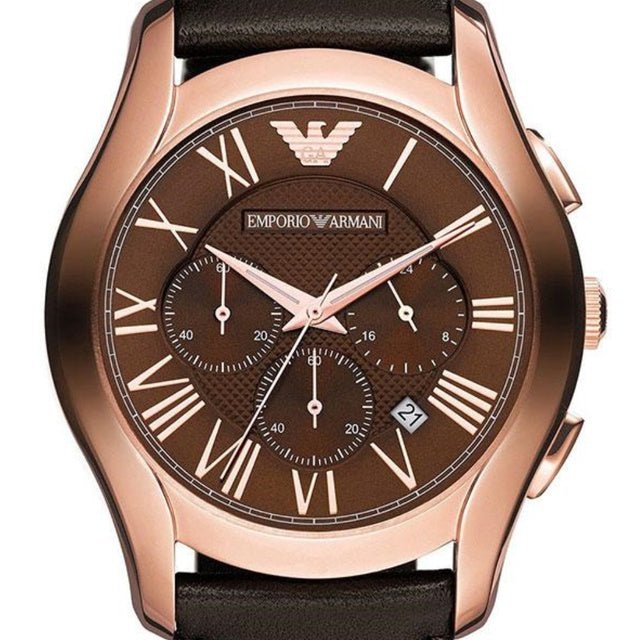  Shop Authentic Emporio Armani Chronograph Brown Dial Brown Leather Strap Watch For Men - AR1701 - Luxxuri