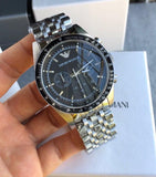  Shop Authentic Emporio Armani Tazio Chronograph Black Dial Silver Steel Strap Watch For Men - AR5988 - Luxxuri