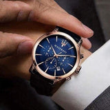  Shop Authentic Maserati Epoca Blue Dial Leather Blue Strap Watch For Men - R8871618007 - Luxxuri