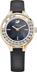  Shop Authentic Swarovski Lovely Crystals Analog Black Dial Black Leather Strap Watch for Women - 5301877 - Luxxuri