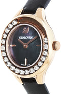  Shop Authentic Swarovski Lovely Crystals Analog Black Dial Black Leather Strap Watch for Women - 5301877 - Luxxuri