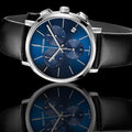  Shop Authentic Calvin Klein Chronograph Blue Dial Black Leather Strap Watch for Men - K8Q371CN - Luxxuri