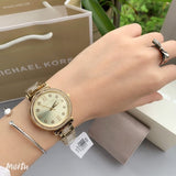  Shop Authentic Michael Kors Sofie Quartz Gold Dial Gold Steel Strap Watch For Women - MK3881 - Luxxuri