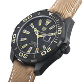  Shop Authentic Tag Heuer Aquaracer 300 Calibre 5 Automatic Black Dial Brown Fabric Strap Watch for Men - WAY208C.FC6383 - Luxxuri